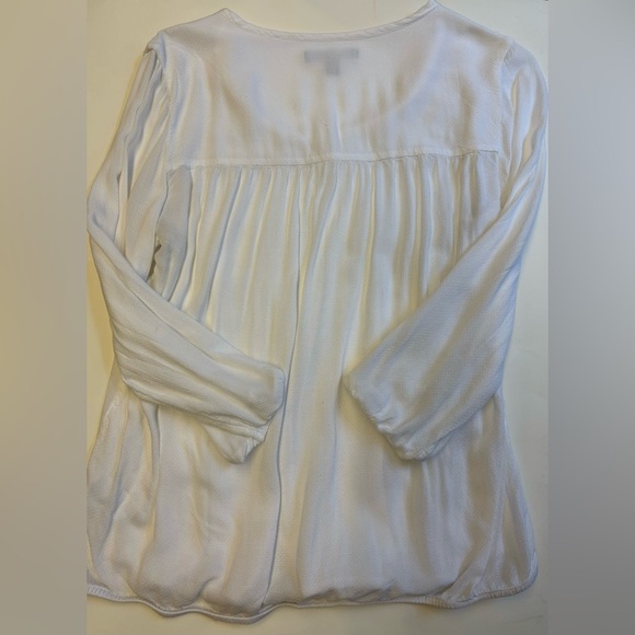Banana Republic White long sleeve peasant boho Blouse women's size Small - Picture 3 of 7